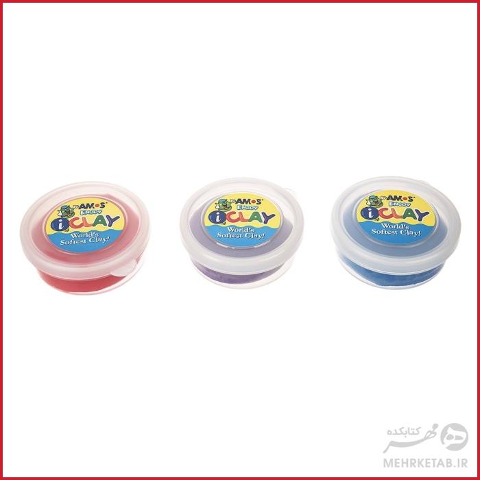 خمیر بازی و مجسمه سازی  8 رنگ آموس مدل IClay-ic8p - تصویر 2