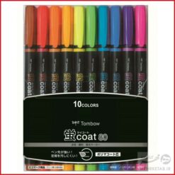 هایلایتر قلمی تومبو ۱۰ رنگ Tombow Coat Highlighters set of 10