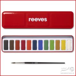 آبرنگ حرفه ای 12 رنگ ریووز reeves artist watercolour set of 12