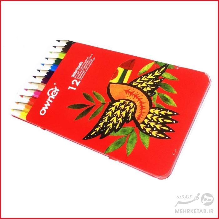 مداد رنگی 12رنگ جعبه فلزی اونر - تصویر 3