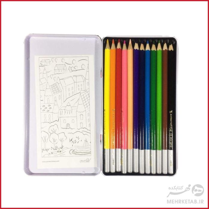 مداد رنگی 12رنگ جعبه فلزی اونر - تصویر 2