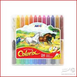 مداد شمعی 24 رنگ آموس