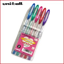 بسته پنج رنگ روان نویس اکلیلی ژله ای یونی بال uni-ball Signo  Sparkling pack of 5