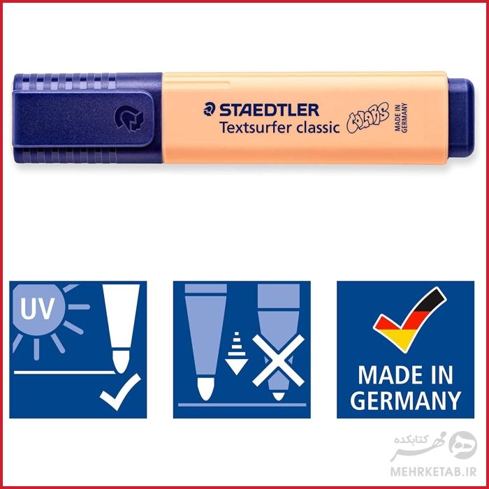 هایلایتر  استدلر طیف رنگهای پاستلی بسته شش عددی Staedtler  textsurfer Pastel Highlighter set of 6 - تصویر 2
