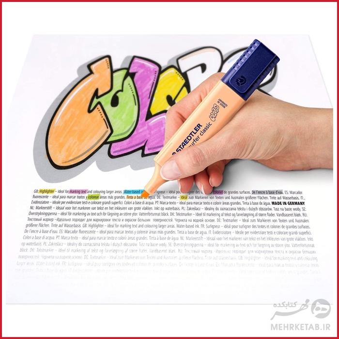 هایلایتر  استدلر طیف رنگهای پاستلی بسته شش عددی Staedtler  textsurfer Pastel Highlighter set of 6 - تصویر 5