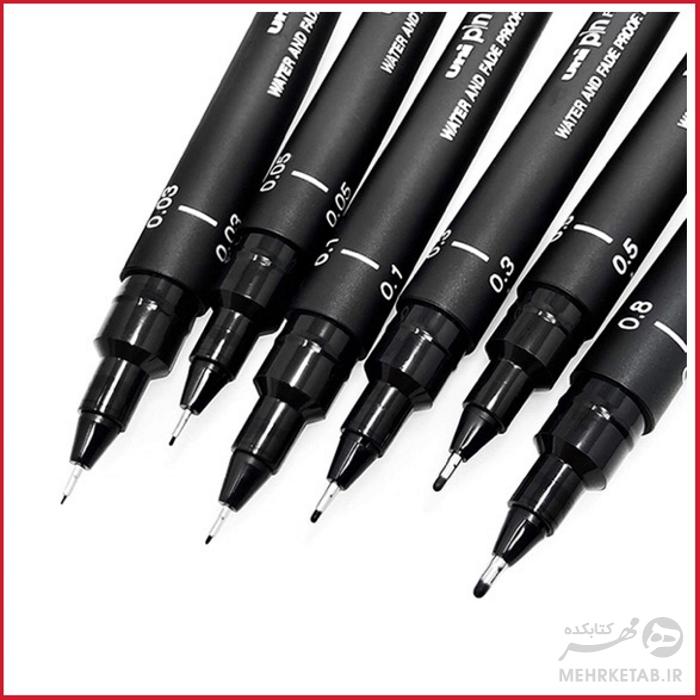 راپید حرفه ای یونیبال بسته شش عددی Uniball Technical Fineliner Pens set of 6 - تصویر 6