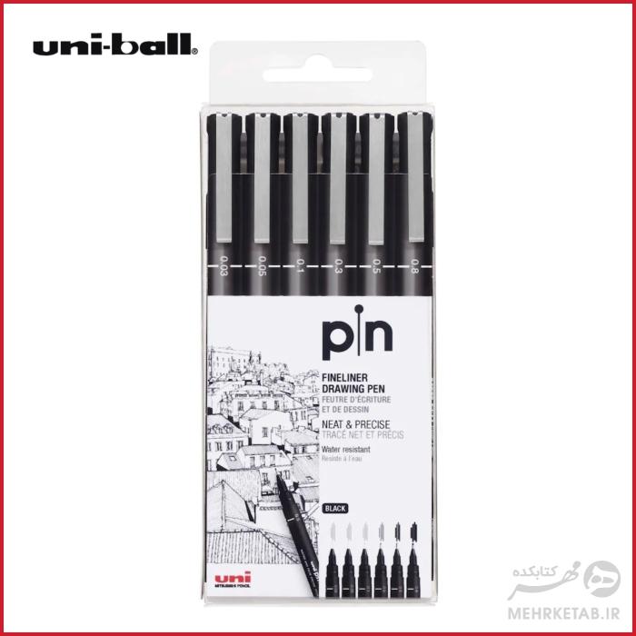 راپید حرفه ای یونیبال بسته شش عددی Uniball Technical Fineliner Pens set of 6