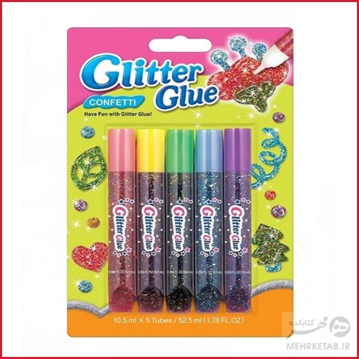 چسب اکلیلی 5 رنگ آموس Amos Glitter Glue 5 Colors