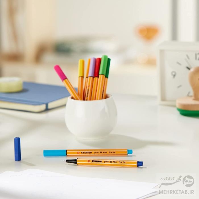 روان نویس نوک نمدی 12 رنگ مینی استابیلو  Stabilo® Point 88 mini Color Parade Pen Set of 12 - تصویر 2