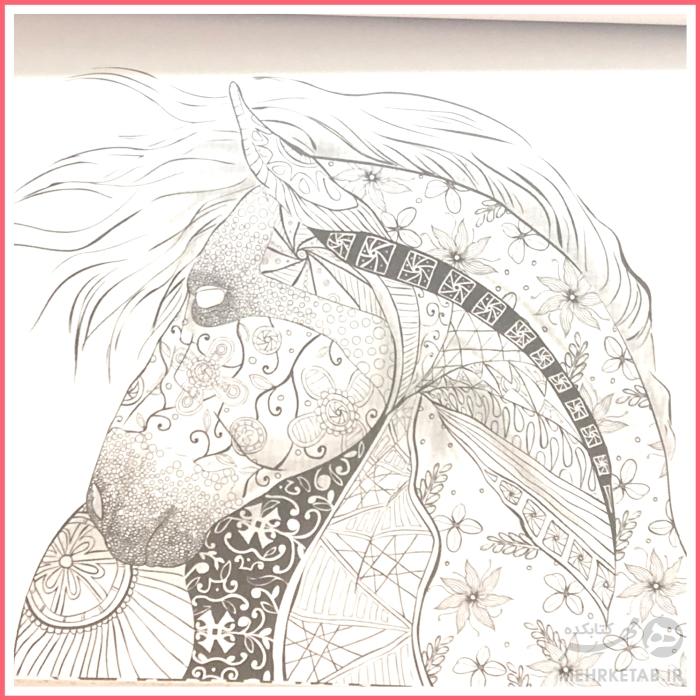 کتاب رنگ آمیزی بزرگسالان اسب خیال - تصویر 4