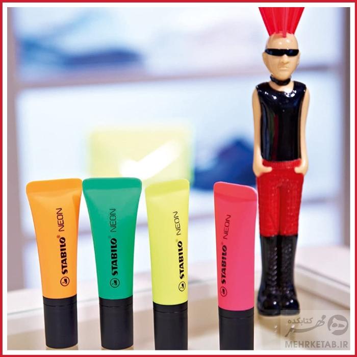 هایلایتر نئون استابیلو بسته چهار عددی STABILO NEON Pack of 4 Assorted Colours - تصویر 3