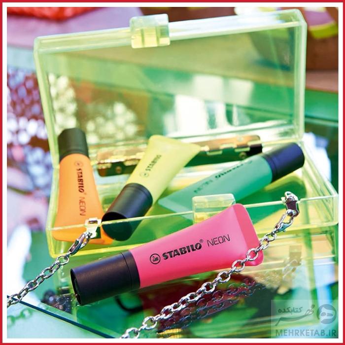 هایلایتر نئون استابیلو بسته چهار عددی STABILO NEON Pack of 4 Assorted Colours - تصویر 4