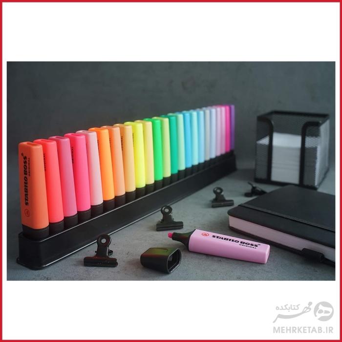 هایلایتر باس استابیلو بسته بیست و سه عددی STABILO BOSS Original Highlighter Set, 50th Anniversary Desk Set, 23-Colors, pastel & neon - تصویر 4