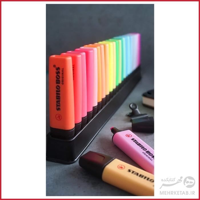 هایلایتر باس استابیلو بسته بیست و سه عددی STABILO BOSS Original Highlighter Set, 50th Anniversary Desk Set, 23-Colors, pastel & neon - تصویر 6