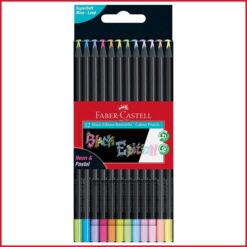 مداد رنگی 12 رنگ بلک ادیشن فابر کاستل سری رنگهای نئون و پاستلی Faber-Castell Colouring Pencils Black Edition Neon and Pastel Colours, Set of 12