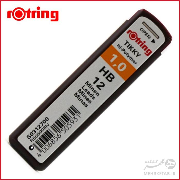 مغزی 12 عددی مداد مکانیکی روترینگ rotring Tikky Lead Refills Hi-Polymer for Mechanical Pencils, 1.0 mm HB - 12 Leads - تصویر 2