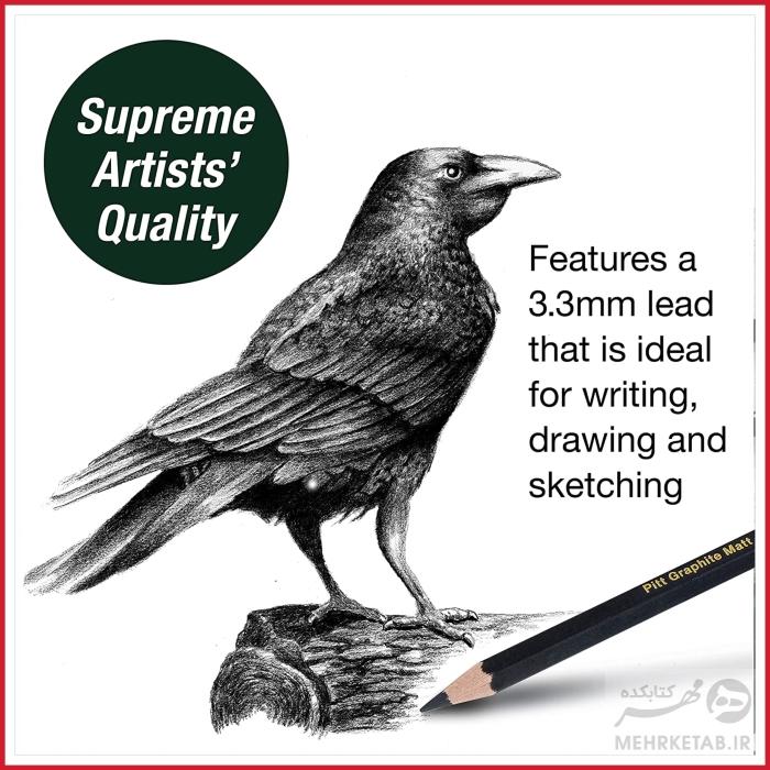مداد طراحی مات فابر کاستل سری پیت گرافیت Faber-Castell Pitt Matte Black Graphite Pencils - تصویر 3