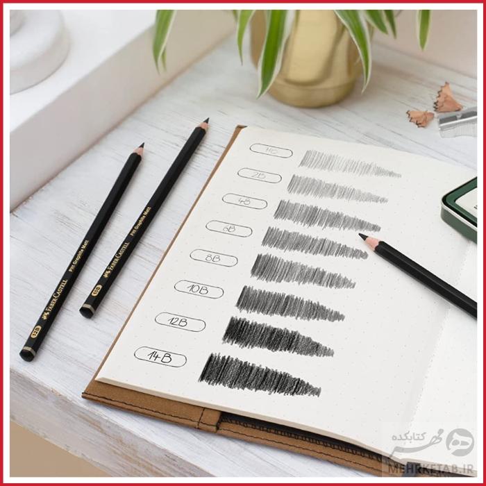 مداد طراحی مات فابر کاستل سری پیت گرافیت Faber-Castell Pitt Matte Black Graphite Pencils - تصویر 7