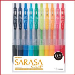 روان نویس ژله ای ریز نویس ساراسا زبرا 10 رنگ Sarasa Zebra 0.5mm pen pack of 10