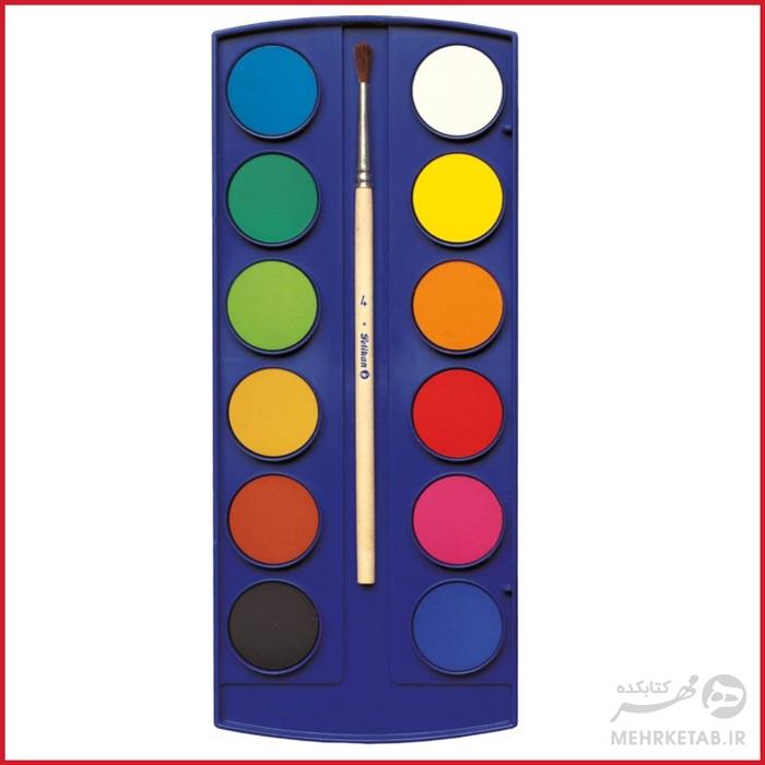 آبرنگ پلیکان مدل تی 21 Pelikan Opaque Paint Box 12 Colours +1 BRush - تصویر 2