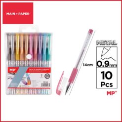 بسته ده عددی روان نویس متالیک ام پی Glitter Colour Ballpoint Pen set of 10