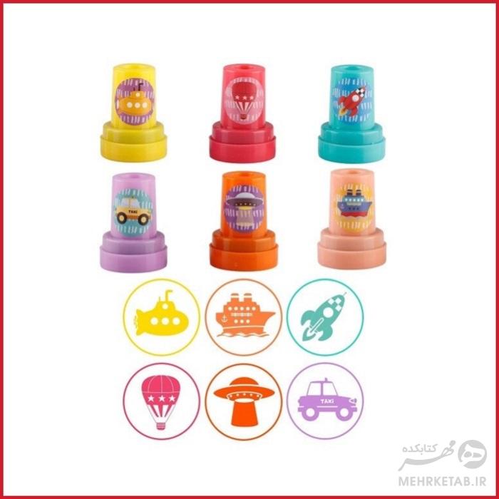 بلیستر شش عددی مهر  طرح وسایل نقلیه فانتزی مدل pm194-35