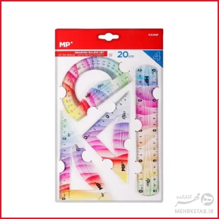 بسته چهار عددی ست خط کش و گونیا و نقاله ام پی mp drawing rulers set - تصویر 2