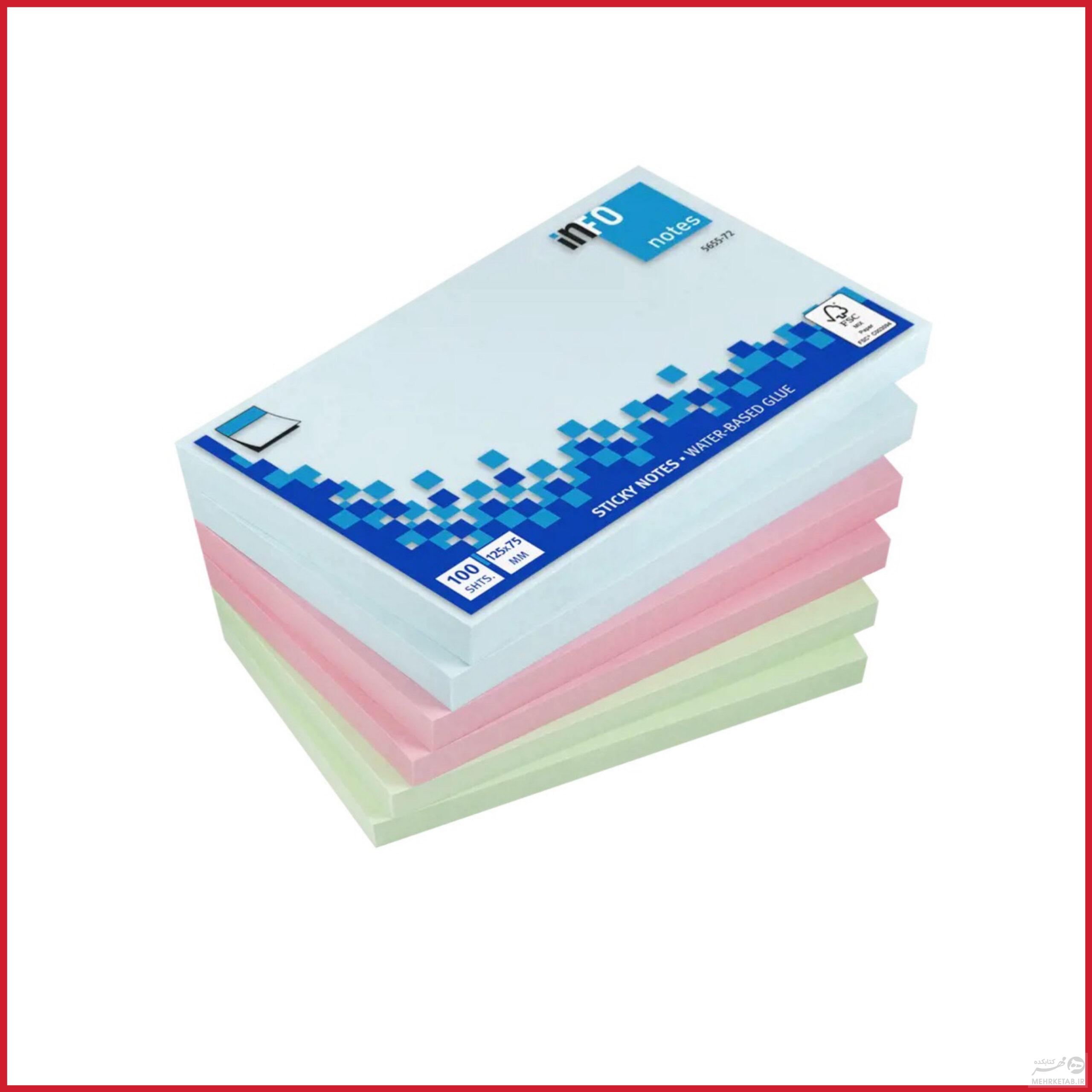 برچسب یادداشت 100 برگ اینفو با رنگ کاغذ پاستلی مدل 565572 info Page Marker 5655-72 - تصویر 2