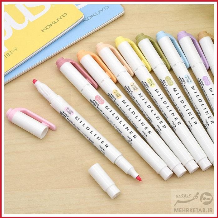 هایلایتر پاستلی دوسر زبرا Zebra , Thick & Fine Mildliner - تصویر 2