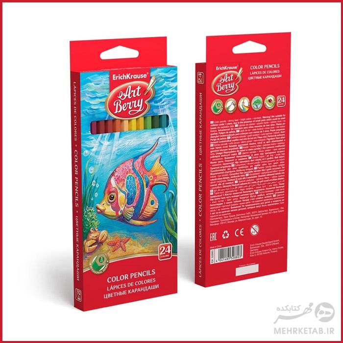 مداد رنگی 24 رنگ جعبه مقوایی اریک کراوس ErichKrause 24 colors color pencils - تصویر 2