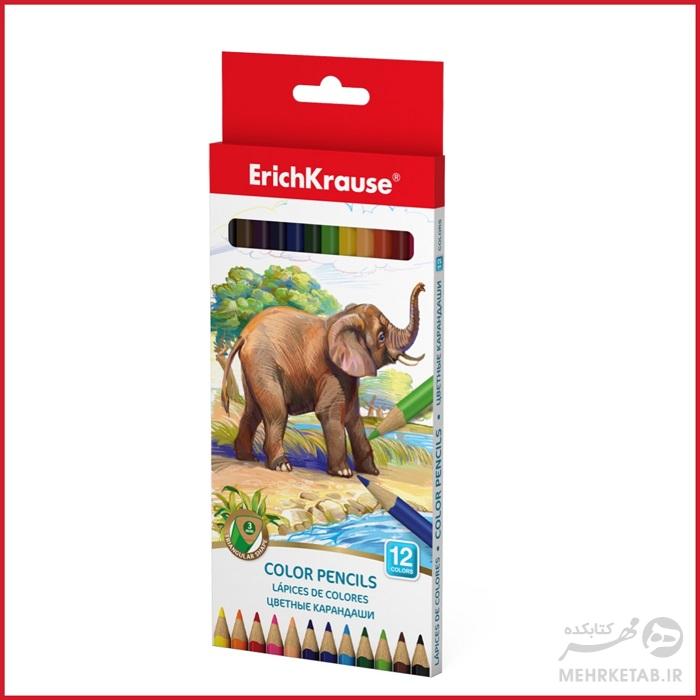 مداد رنگی 12 رنگ جعبه مقوایی طرح فیل اریک کراوس ErichKrause 12 colors lapices color pencils - تصویر 2