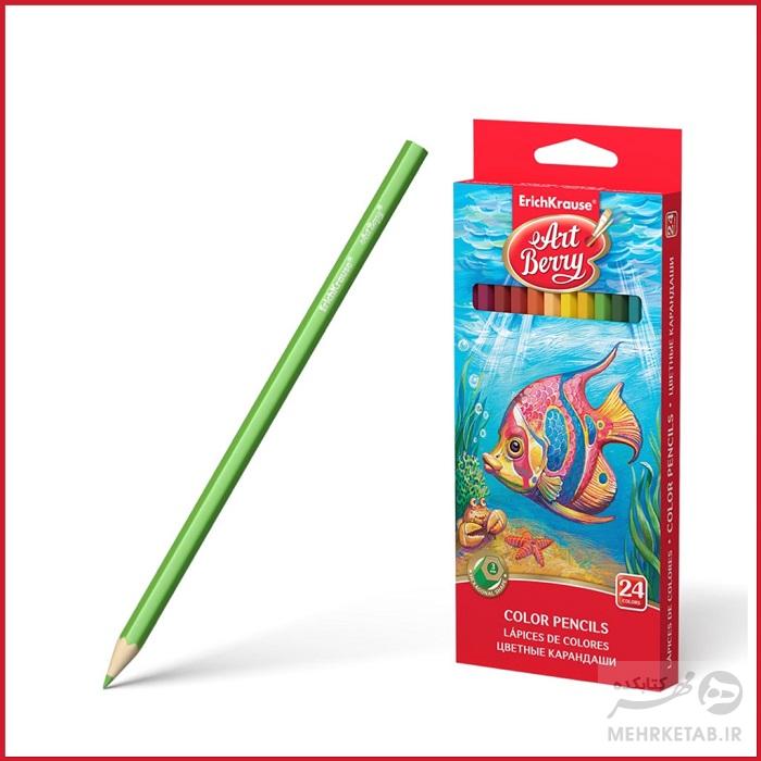 مداد رنگی 24 رنگ جعبه مقوایی اریک کراوس ErichKrause 24 colors color pencils