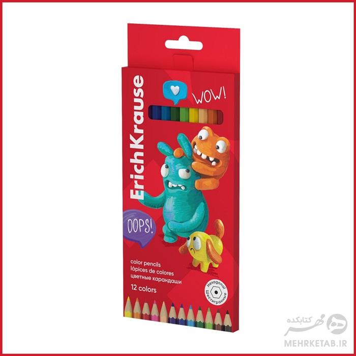 مداد رنگی 12 رنگ جعبه مقوایی اریک کراوس ErichKrause 12 colors color pencils - تصویر 2