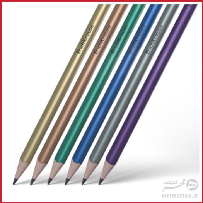 مداد پاک کن دار بدنه متالیک اریک کراوس ErichKrause metallic pencil - تصویر 2