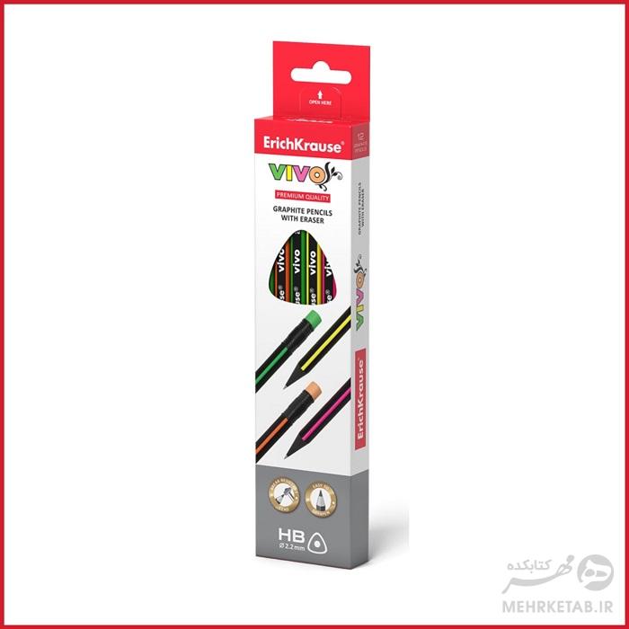 مداد مشکی پاک کن دار اریک کراوس مدل ویوو تک عددی ErichKrause Vivo pencil - تصویر 2