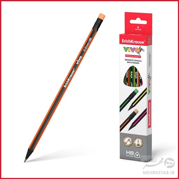 مداد مشکی پاک کن دار اریک کراوس مدل ویوو تک عددی ErichKrause Vivo pencil