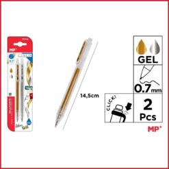 بلیستر دو عددی روان نویس متالیک طلایی و نقره ای  mp metal gold and silver pe349