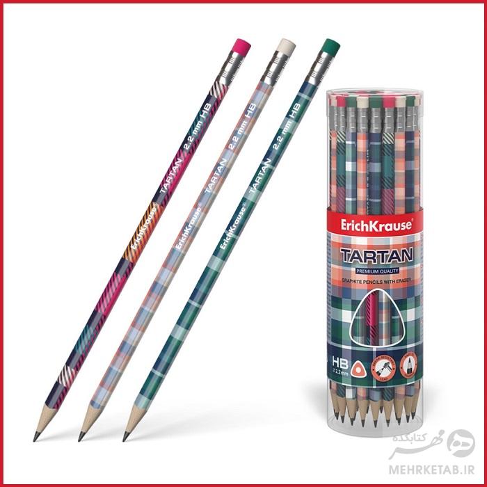 مداد مشکی پاک کن دار اریک کراوزه مدل تاراتان ErichKrause tartan  pencil