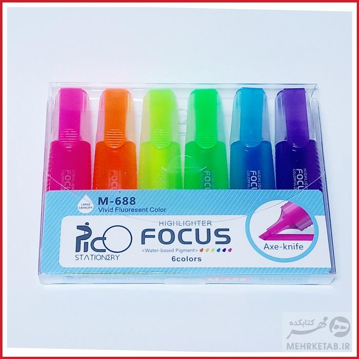 بسته شش عددی هایلایتر فلورسنت پیکو pico focus highlighter box of 6 - تصویر 2