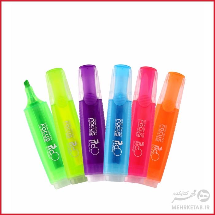 بسته شش عددی هایلایتر فلورسنت پیکو pico focus highlighter box of 6