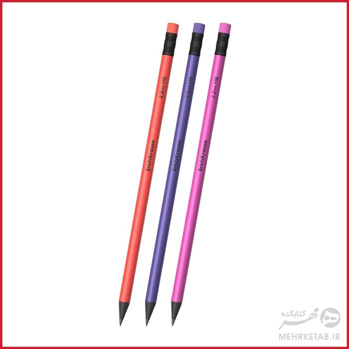 مداد چوب مشکی پاک کن دار اریک کراوزه مدل سان ست ErichKrause sunset black wood pencil - تصویر 2