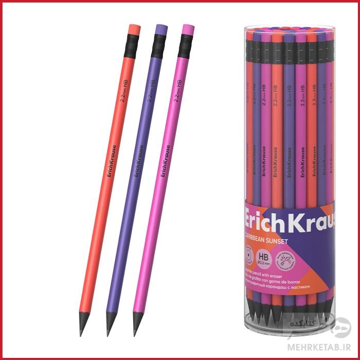 مداد چوب مشکی پاک کن دار اریک کراوزه مدل سان ست ErichKrause sunset black wood pencil