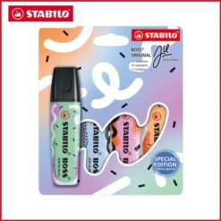 بلیستر چهار عددی هایلایتر پاستلی استابیلو با طراحی جو شینی Highlighter STABILO BOSS EDITION by Ju Schnee