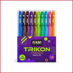 خودکار ده رنگ نیکان مدل تریکون nikan ballpoint pen box of 10