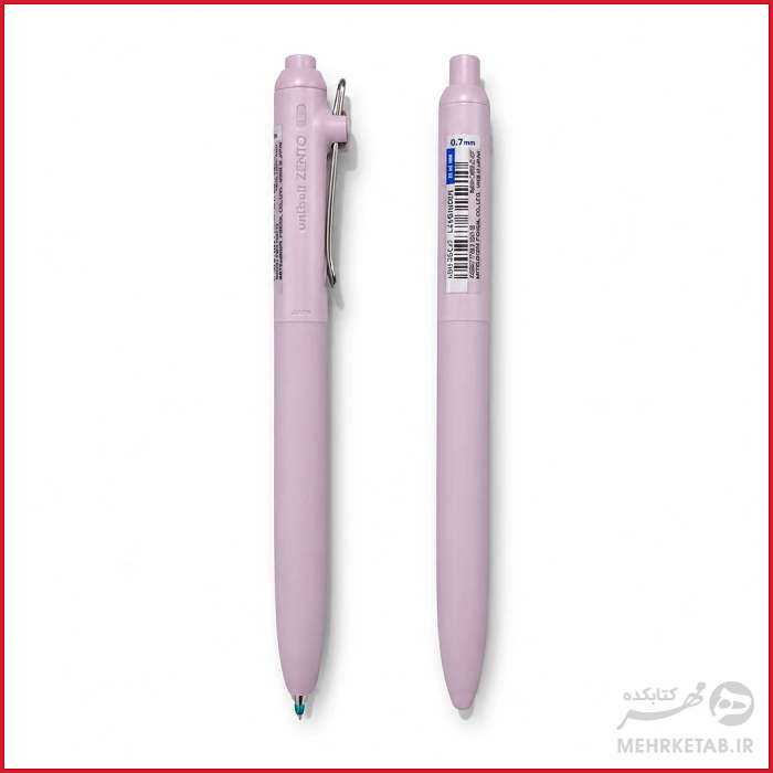 روان نویس یونیبال نوشتار آبی با رنگ بدنه پاستلی مدل زنتو uniball zento 0.7 mm roller ball pen - تصویر 3